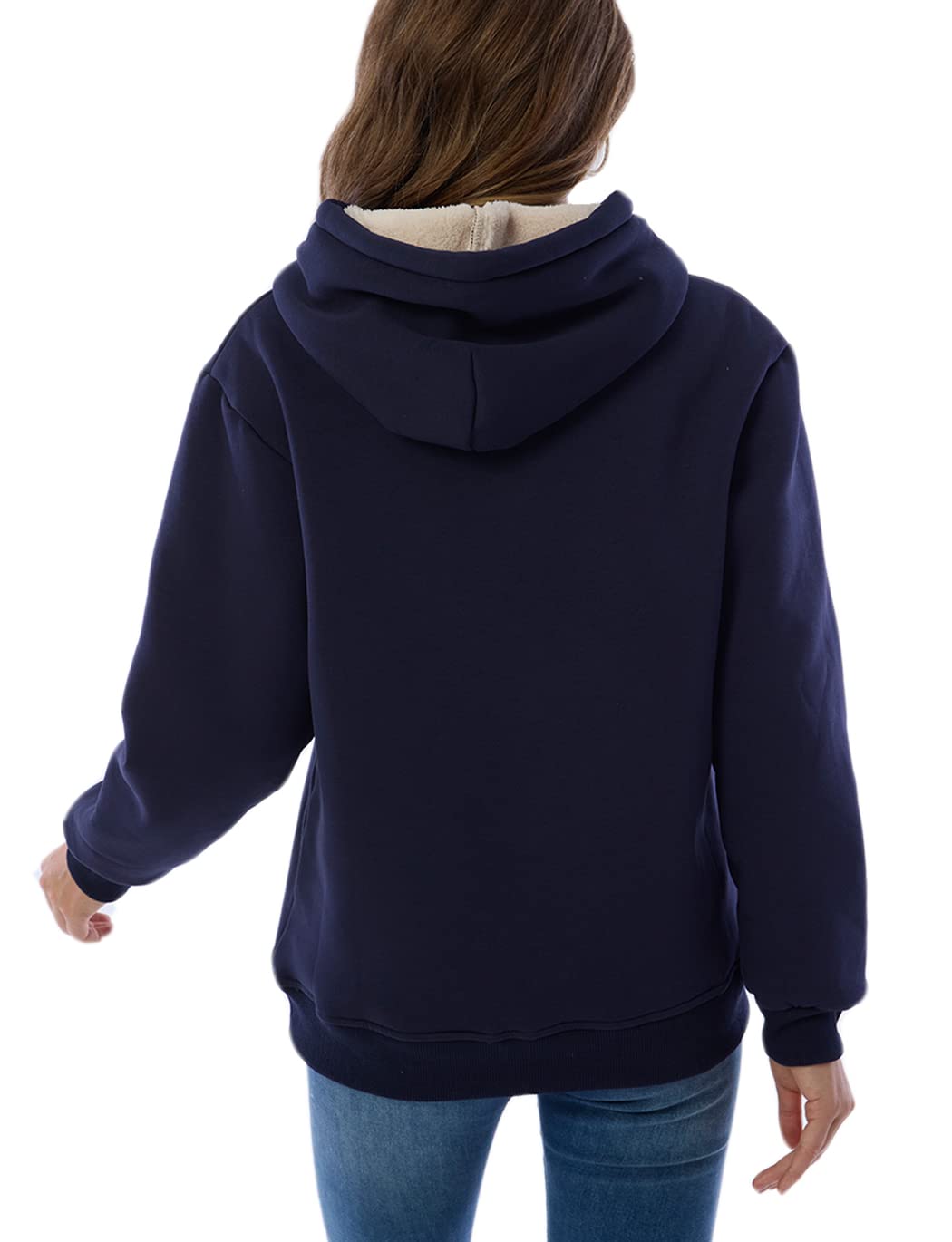 Damen Winter Hoodie mit Sherpa-Futter – Warmer Kapuzenpullover