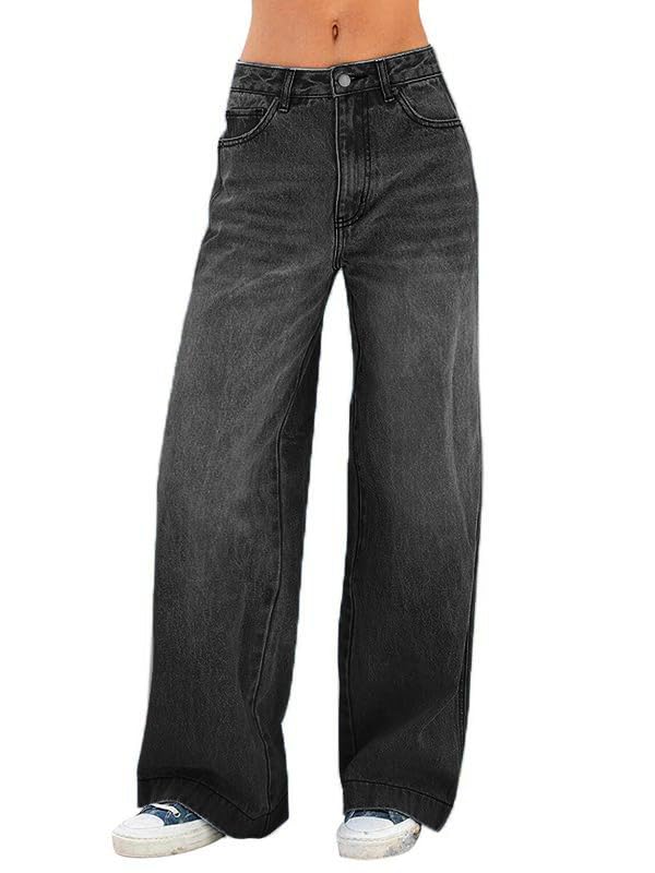 Damen Wide-Leg Jeans – Lässige High-Waist Denim Hose