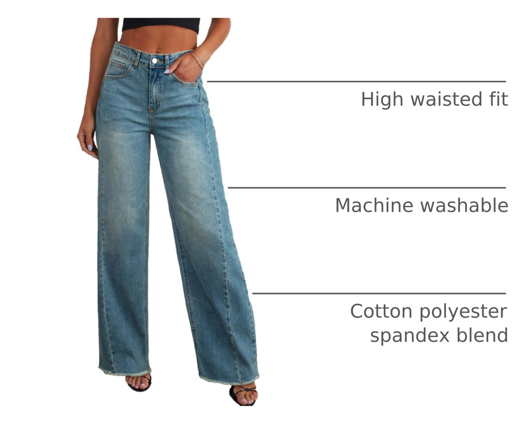Damen Wide-Leg Jeans – Locker geschnittene High-Waist Jeans
