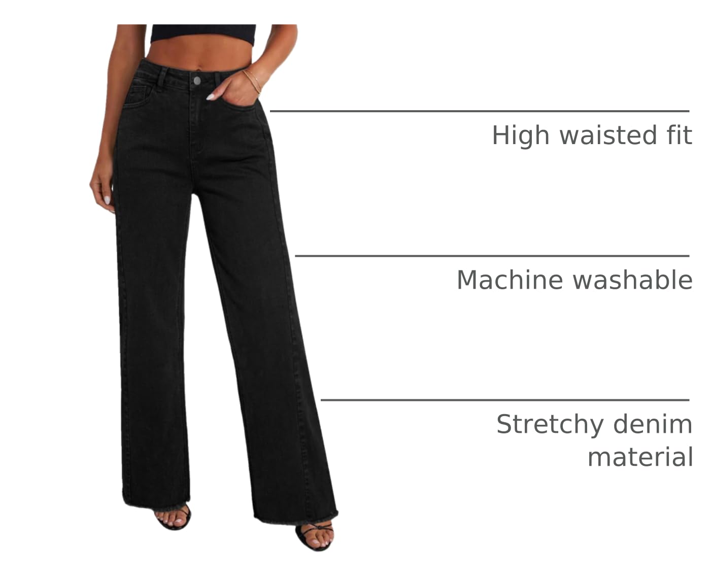 Damen Wide-Leg Jeans – Locker geschnittene High-Waist Jeans