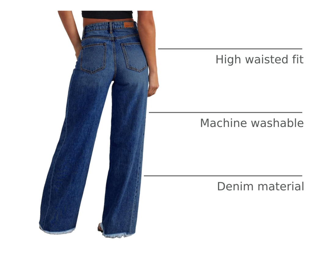 Damen Wide-Leg Jeans – Locker geschnittene High-Waist Jeans