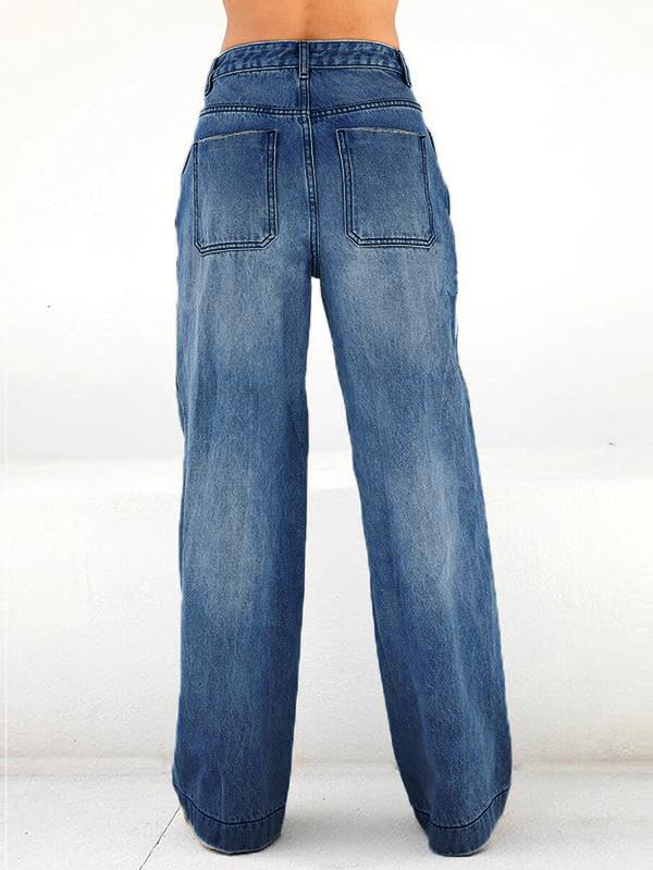 Damen Wide-Leg Jeans – Lässige High-Waist Denim Hose