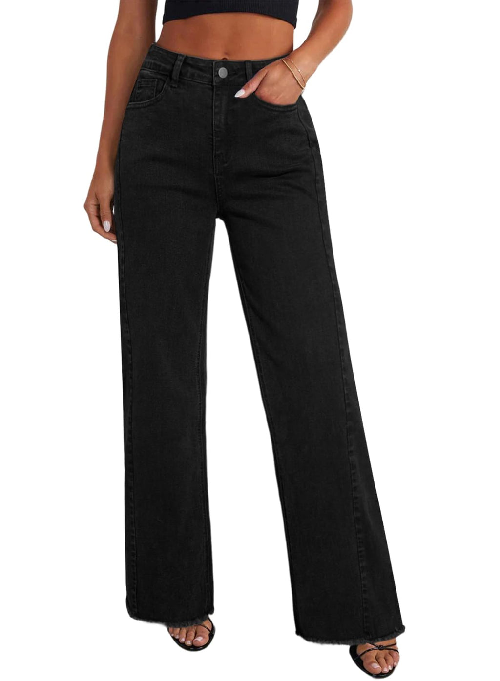 Damen Wide-Leg Jeans – Locker geschnittene High-Waist Jeans