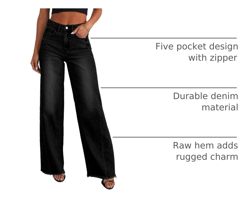 Damen Wide-Leg Jeans – Locker geschnittene High-Waist Jeans