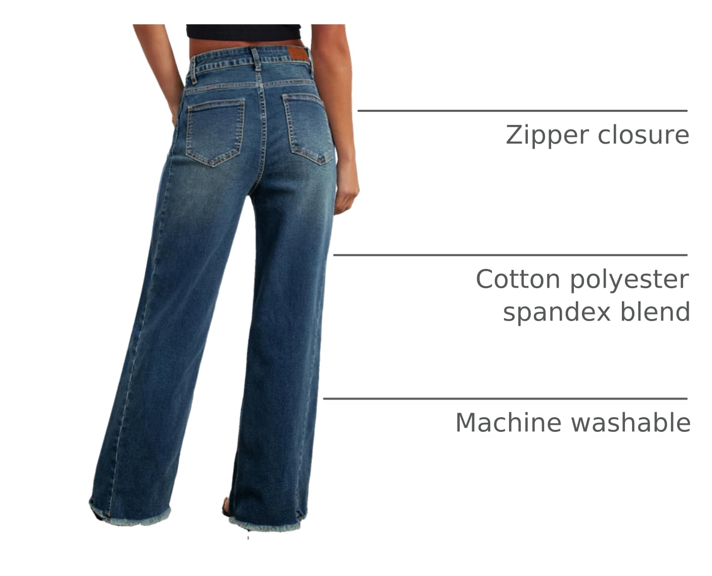 Damen Wide-Leg Jeans – Locker geschnittene High-Waist Jeans