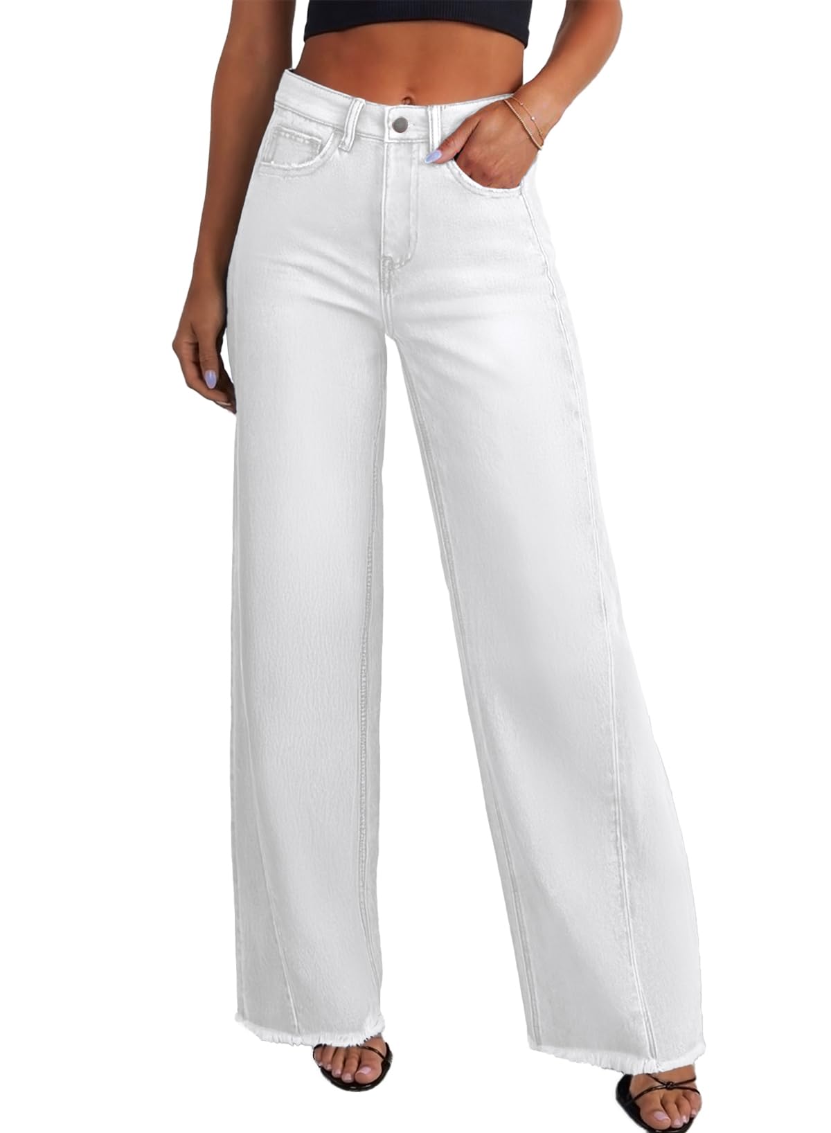 Damen Wide-Leg Jeans – Locker geschnittene High-Waist Jeans