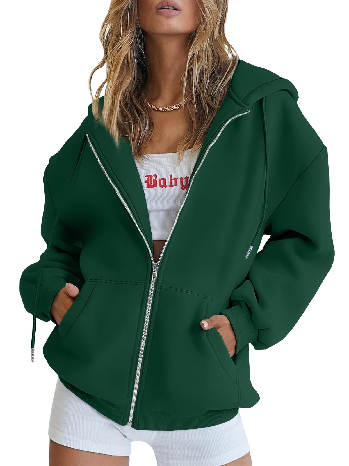 Damen Zip-Hoodie mit Kapuze – Bequeme Freizeit Sweatjacke