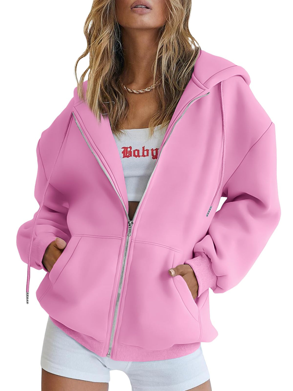 Damen Zip-Hoodie mit Kapuze – Bequeme Freizeit Sweatjacke