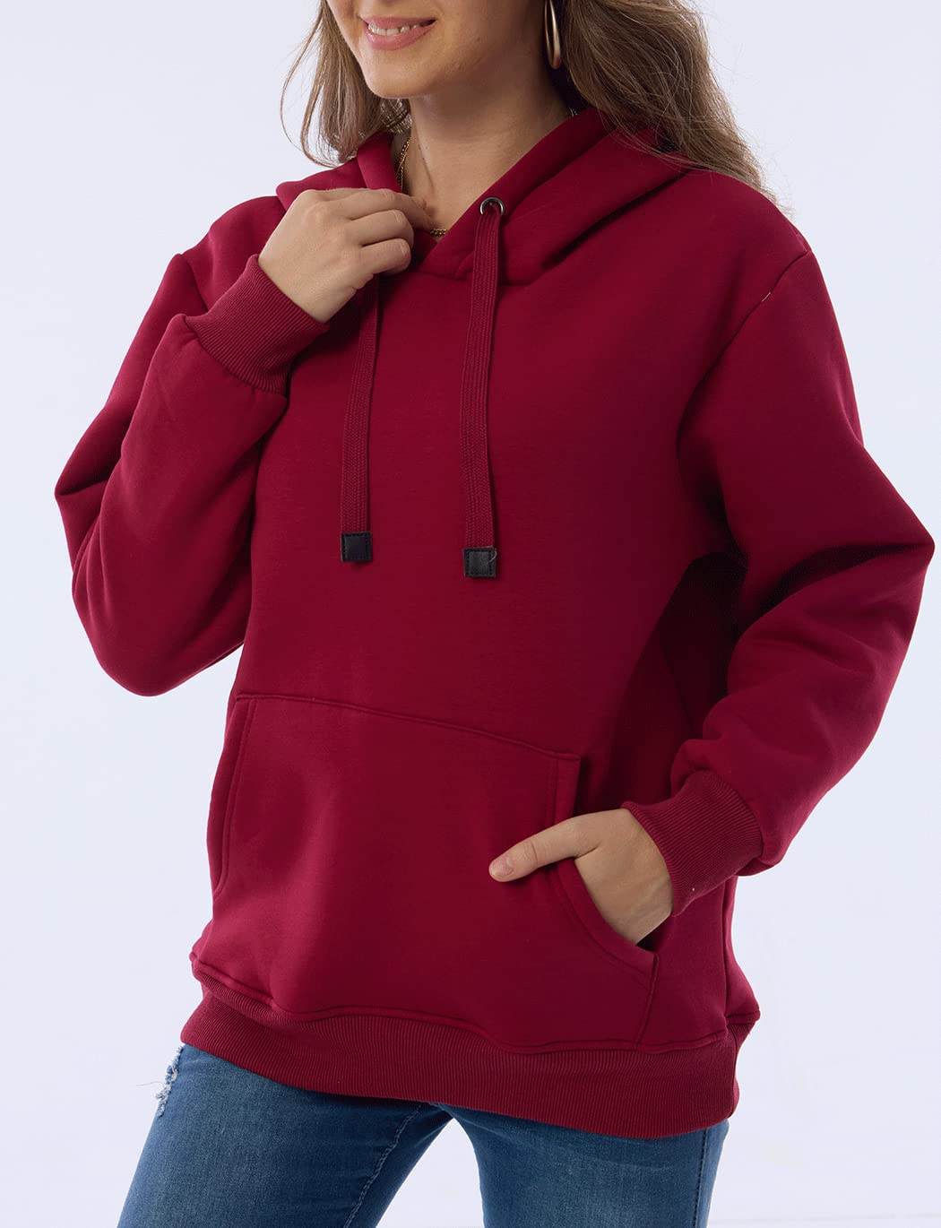 Damen Winter Hoodie mit Sherpa-Futter – Warmer Kapuzenpullover
