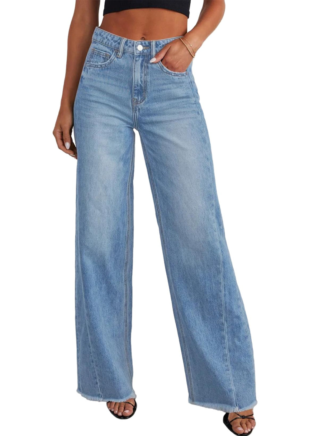 Damen Wide-Leg Jeans – Locker geschnittene High-Waist Jeans