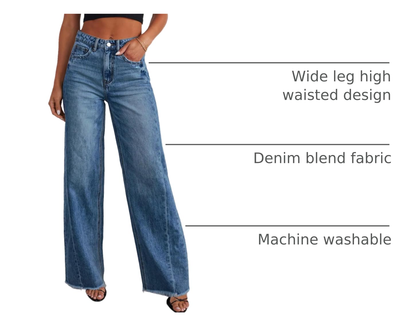 Damen Wide-Leg Jeans – Locker geschnittene High-Waist Jeans