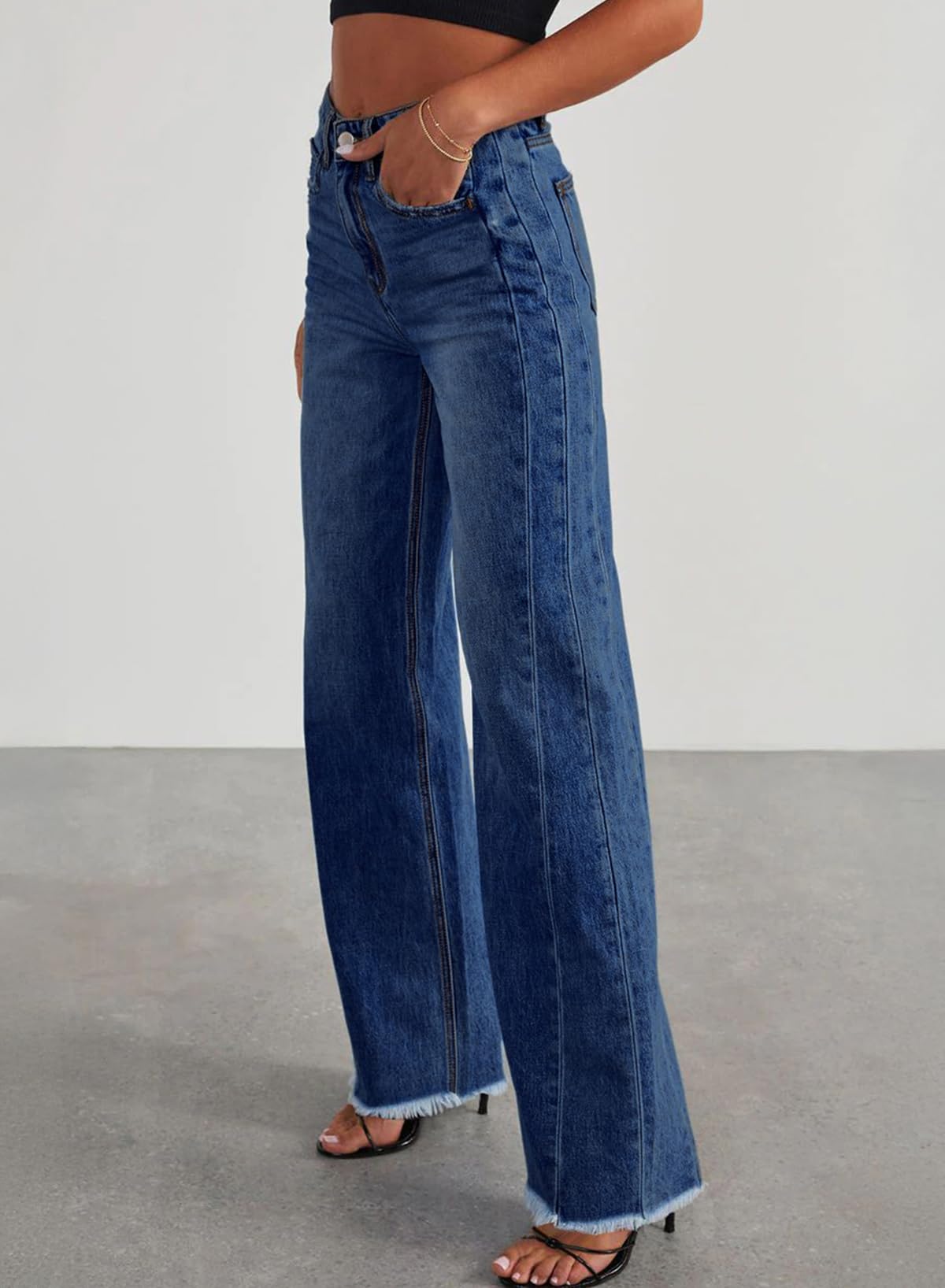 Damen Wide-Leg Jeans – Locker geschnittene High-Waist Jeans