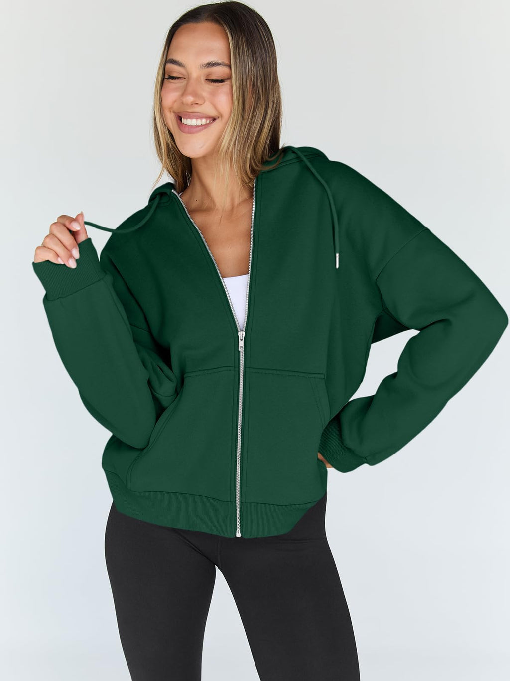 Damen Zip-Hoodie mit Kapuze – Bequeme Freizeit Sweatjacke