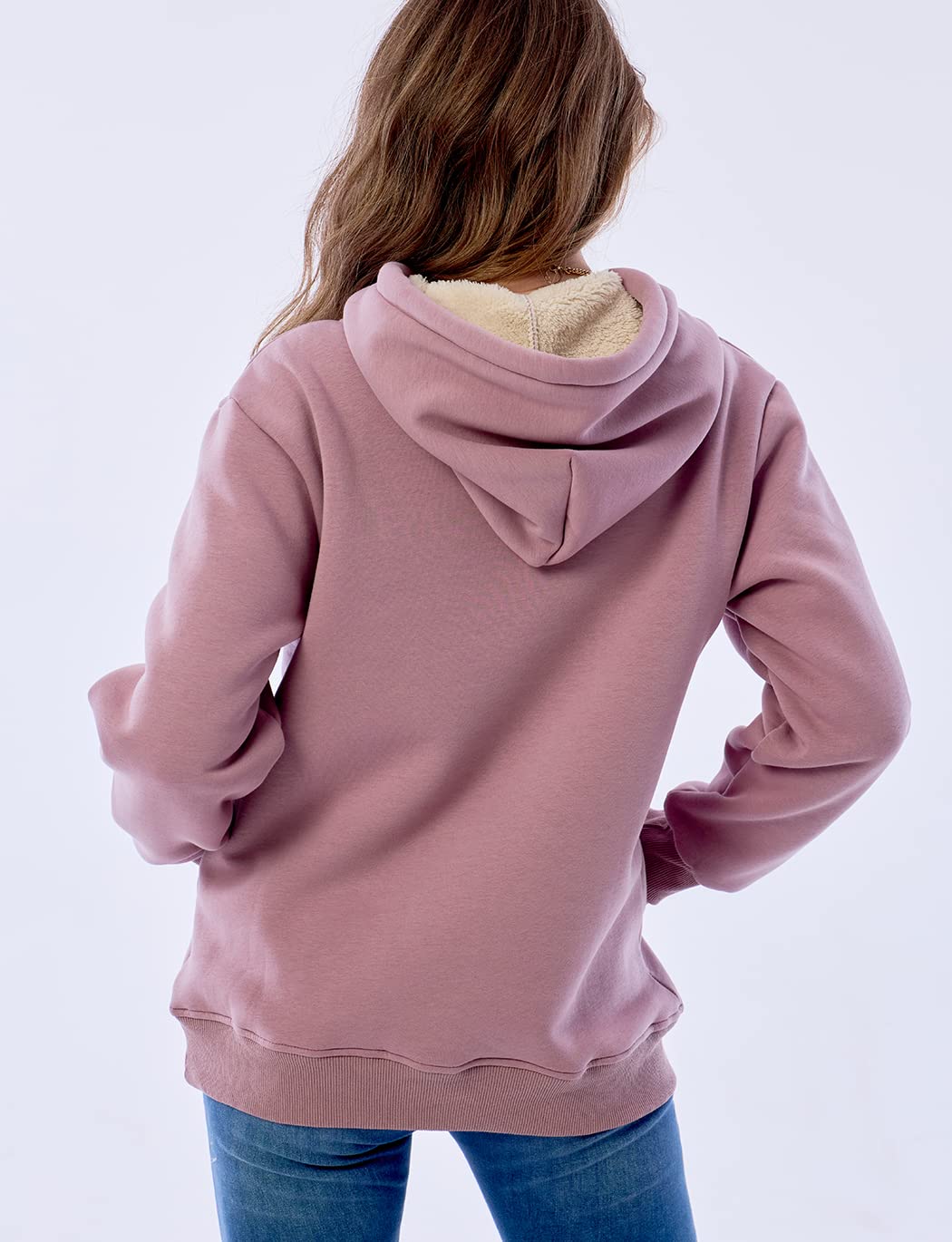 Damen Winter Hoodie mit Sherpa-Futter – Warmer Kapuzenpullover