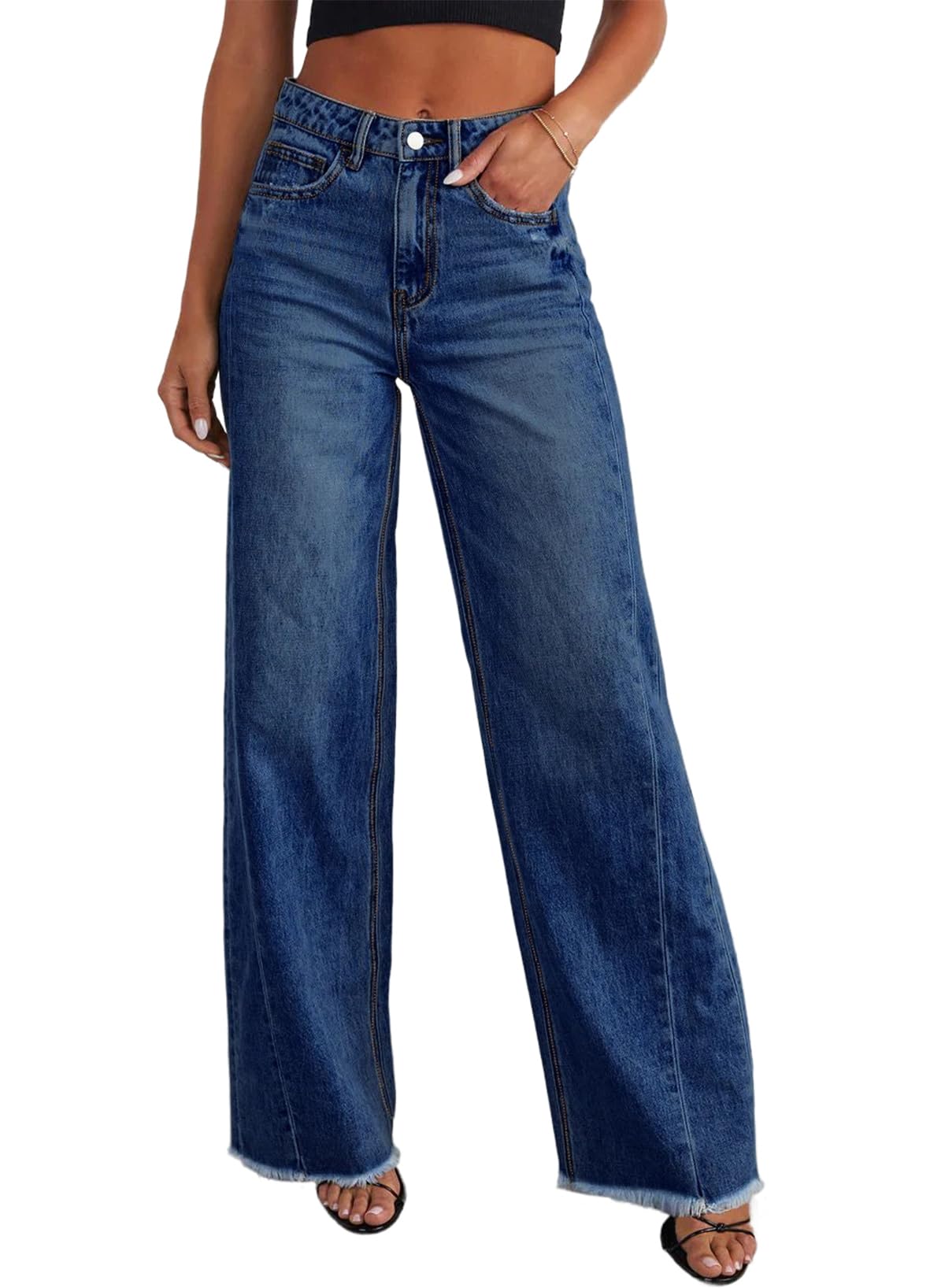 Damen Wide-Leg Jeans – Locker geschnittene High-Waist Jeans