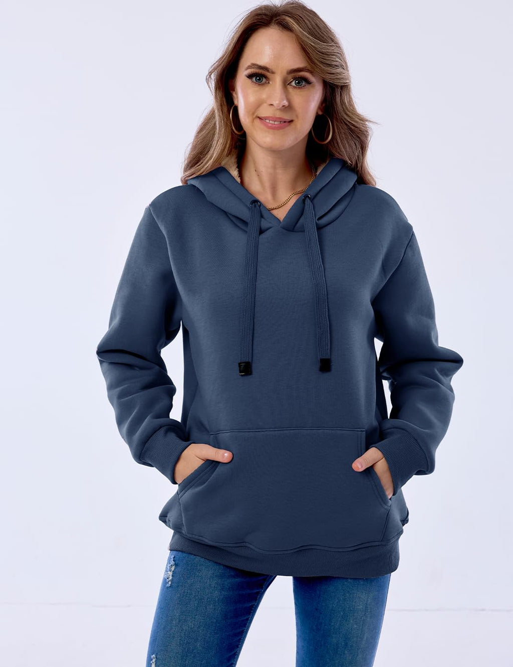 Damen Winter Hoodie mit Sherpa-Futter – Warmer Kapuzenpullover