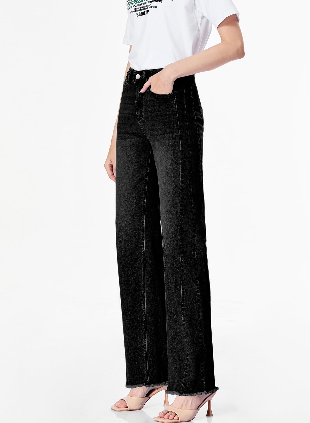 Damen Wide-Leg Jeans – Locker geschnittene High-Waist Jeans