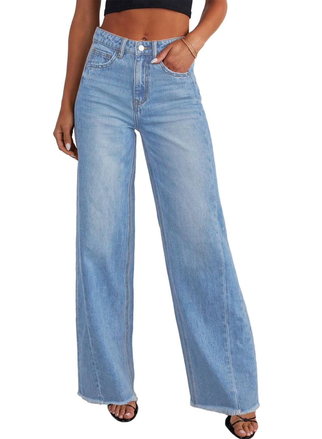 Damen Wide-Leg Jeans – Locker geschnittene High-Waist Jeans
