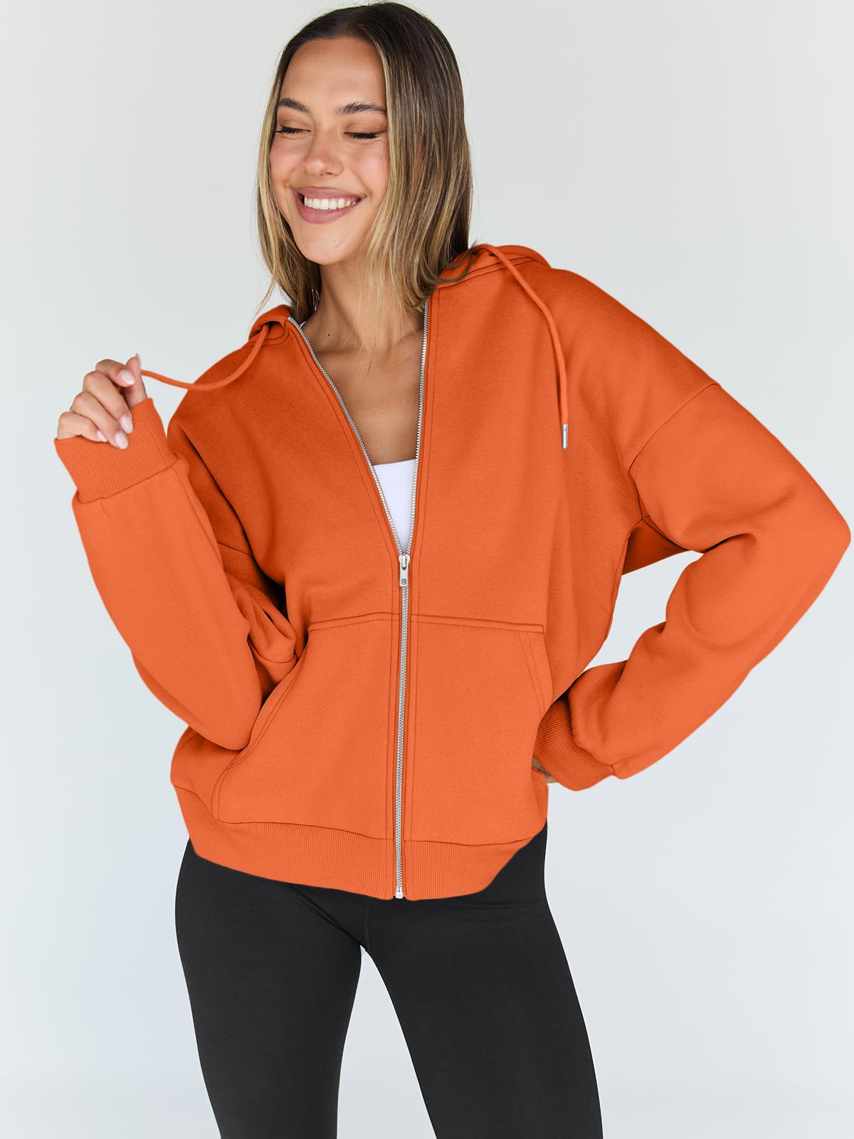 Damen Zip-Hoodie mit Kapuze – Bequeme Freizeit Sweatjacke