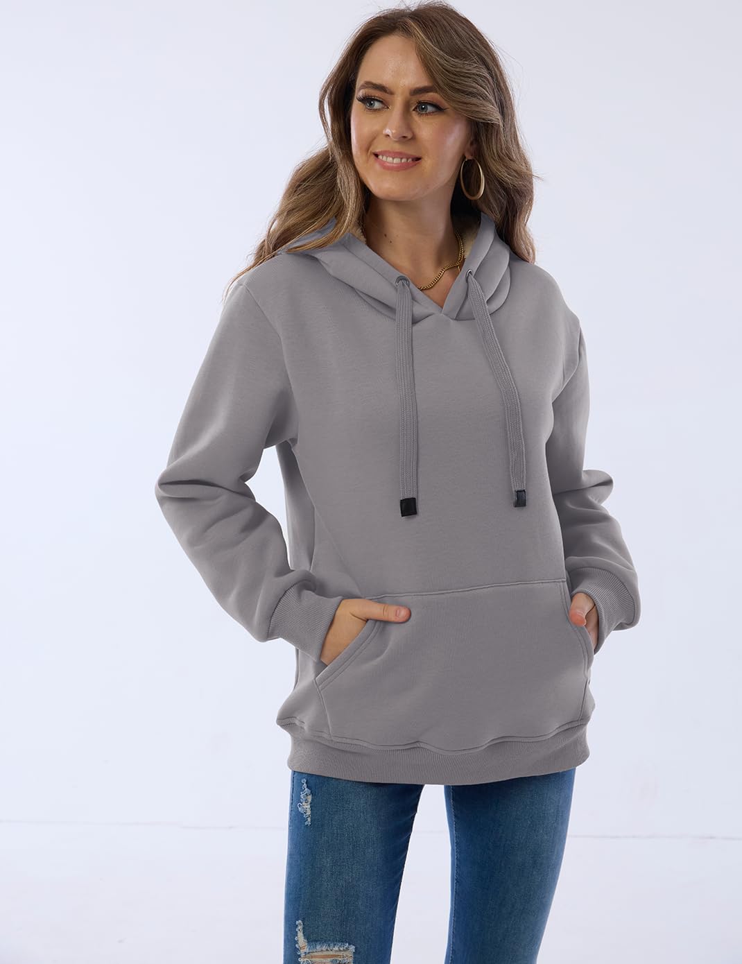 Damen Winter Hoodie mit Sherpa-Futter – Warmer Kapuzenpullover