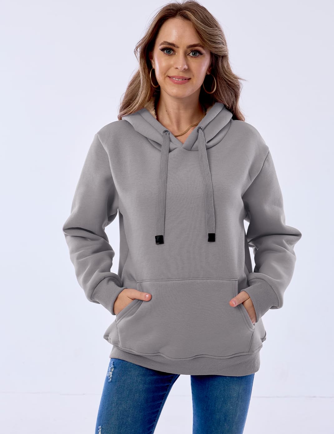 Damen Winter Hoodie mit Sherpa-Futter – Warmer Kapuzenpullover