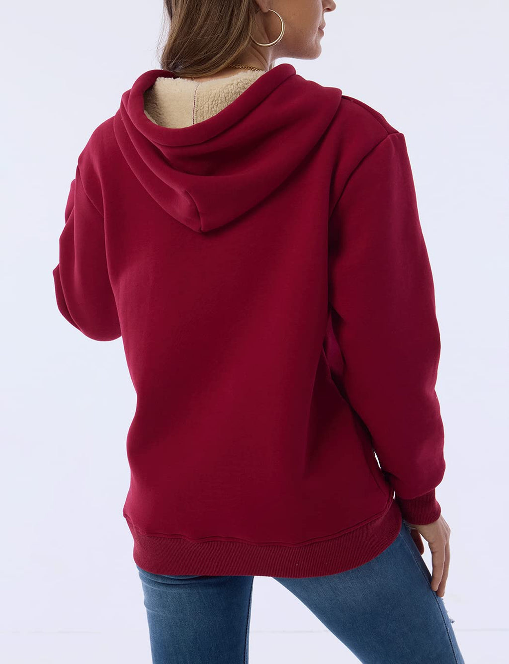 Damen Winter Hoodie mit Sherpa-Futter – Warmer Kapuzenpullover