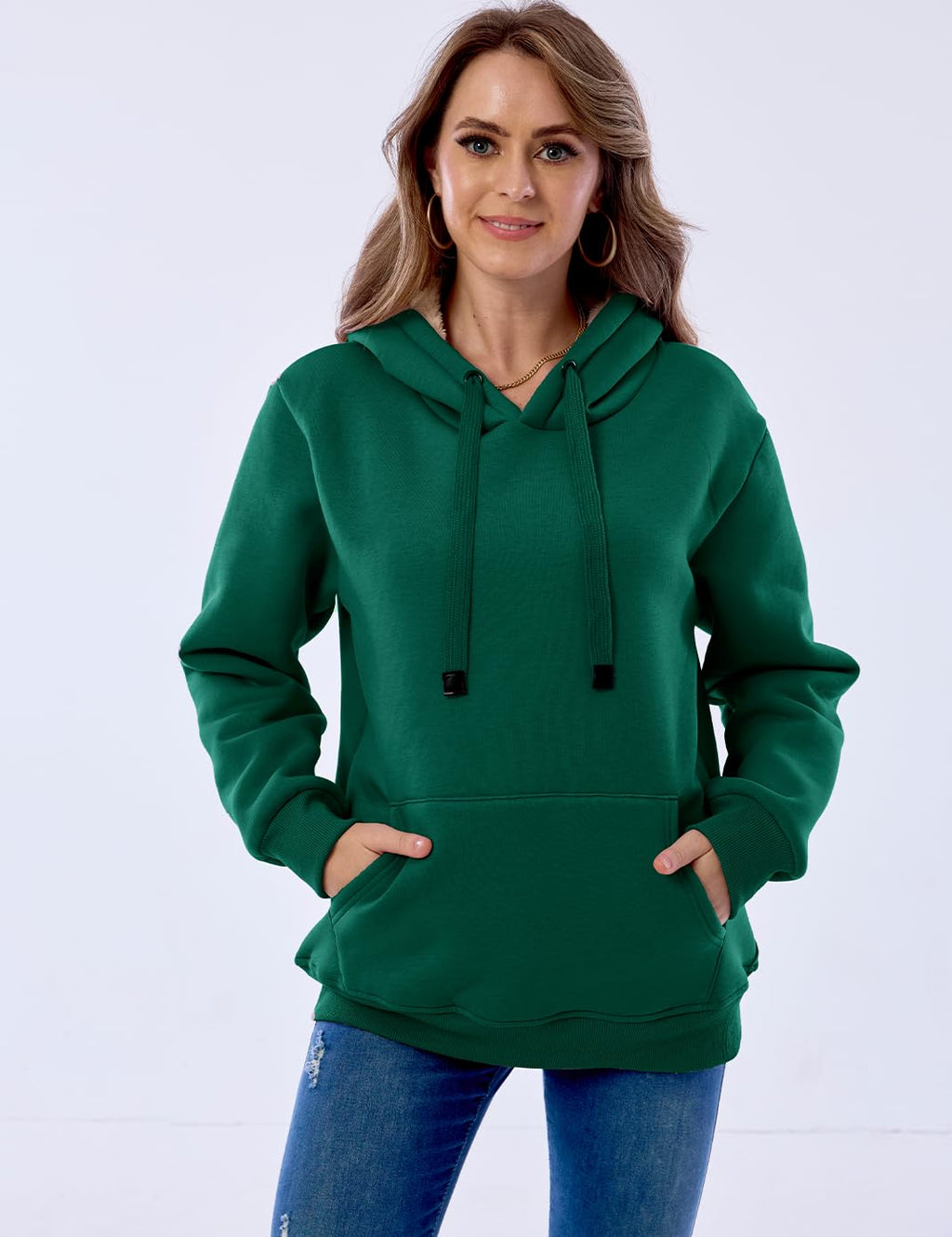 Damen Winter Hoodie mit Sherpa-Futter – Warmer Kapuzenpullover