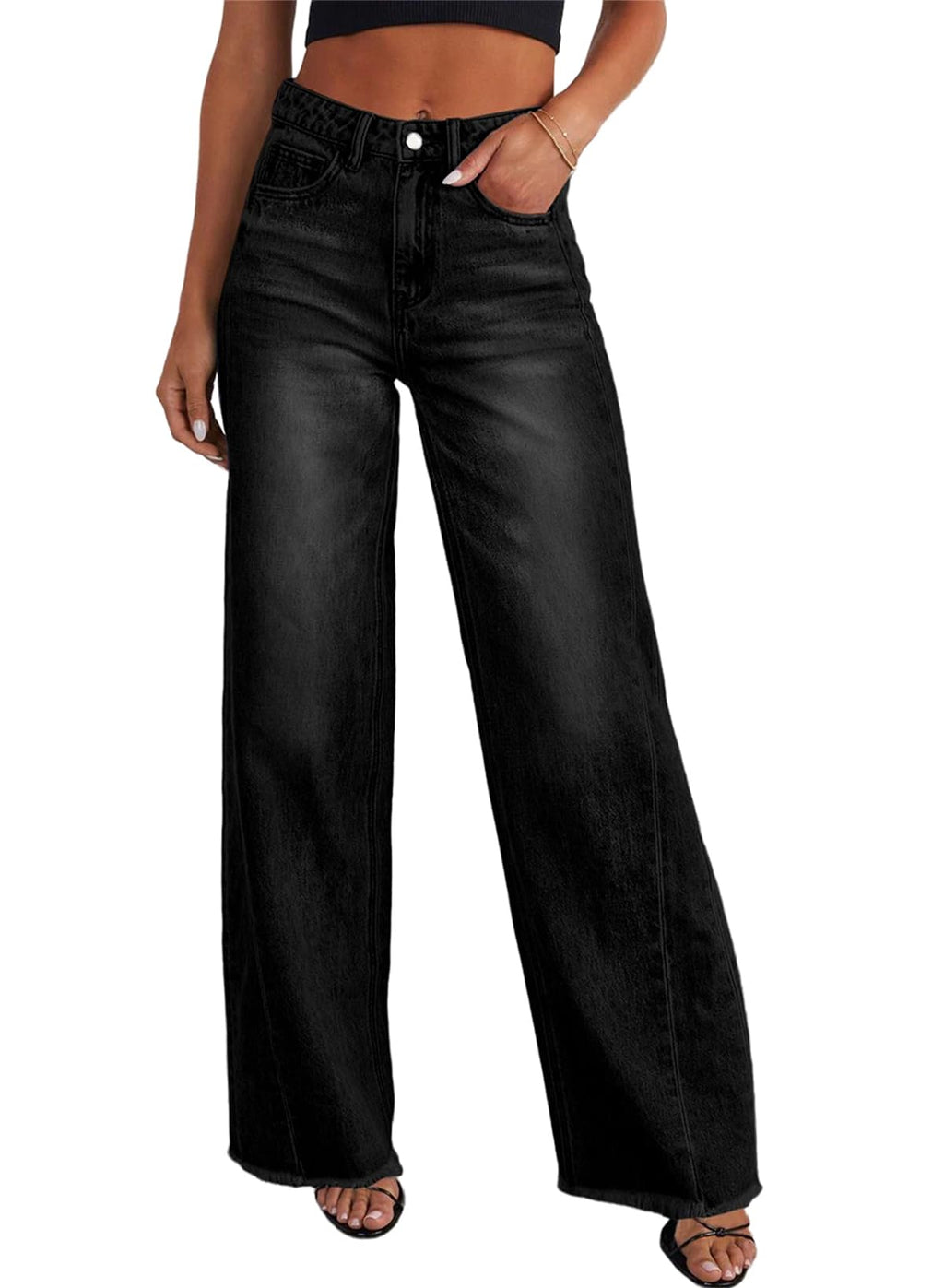 Damen Wide-Leg Jeans – Locker geschnittene High-Waist Jeans