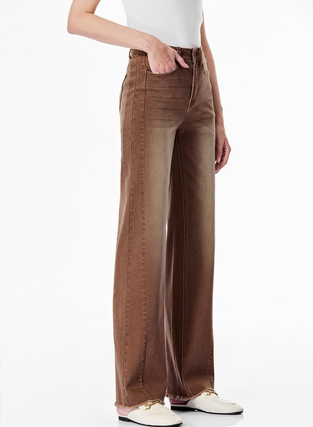 Damen Wide-Leg Jeans – Locker geschnittene High-Waist Jeans