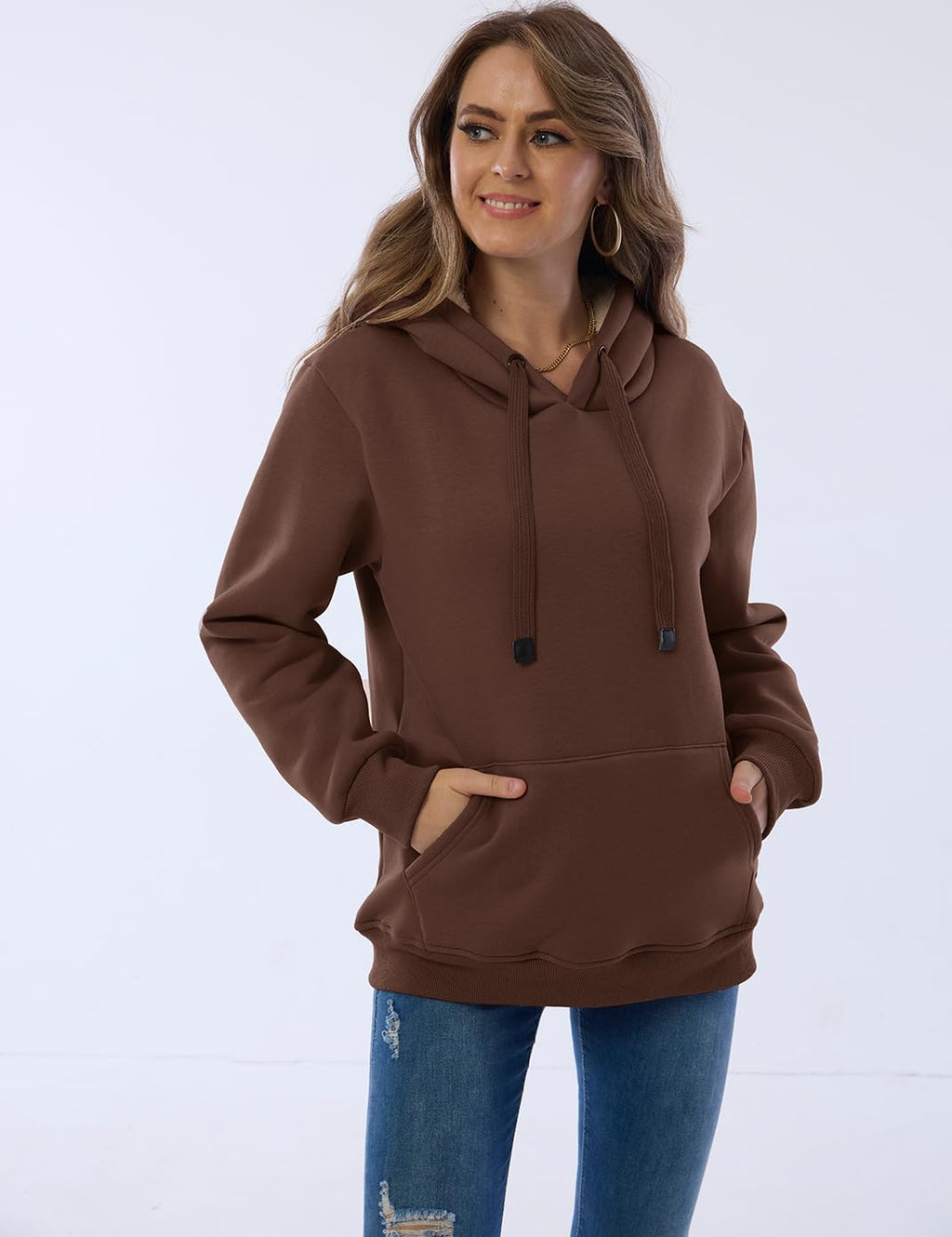 Damen Winter Hoodie mit Sherpa-Futter – Warmer Kapuzenpullover