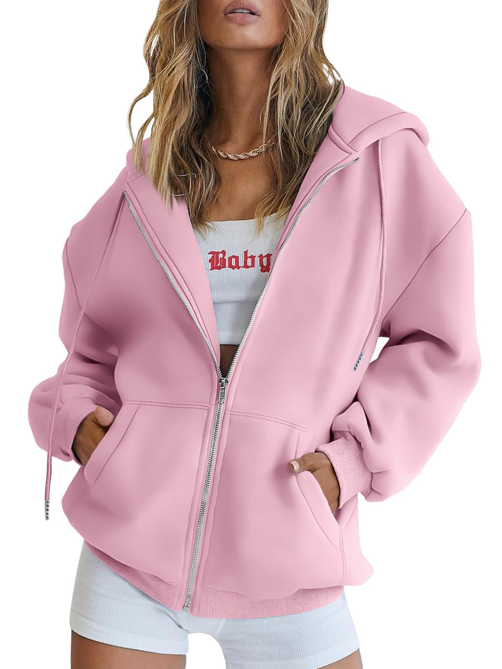 Damen Zip-Hoodie mit Kapuze – Bequeme Freizeit Sweatjacke