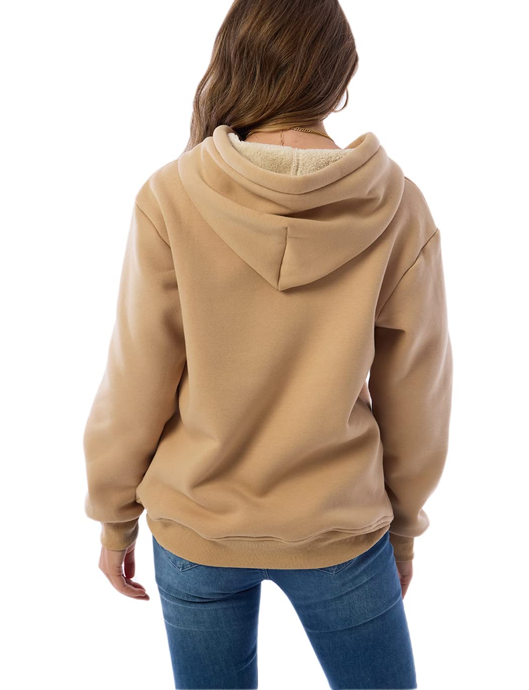 Damen Winter Hoodie mit Sherpa-Futter – Warmer Kapuzenpullover