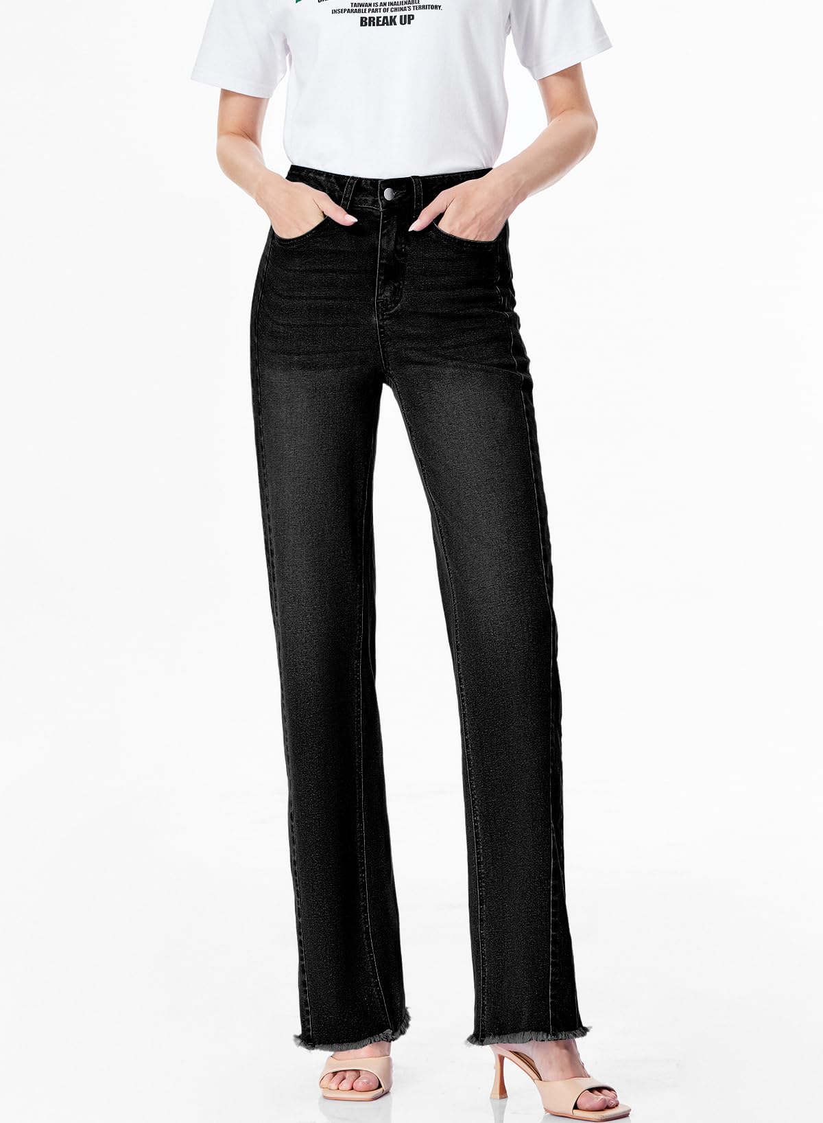 Damen Wide-Leg Jeans – Locker geschnittene High-Waist Jeans