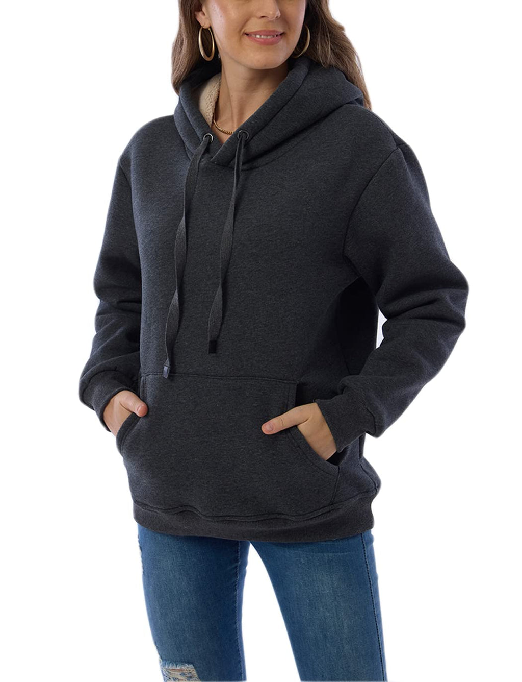 Damen Winter Hoodie mit Sherpa-Futter – Warmer Kapuzenpullover