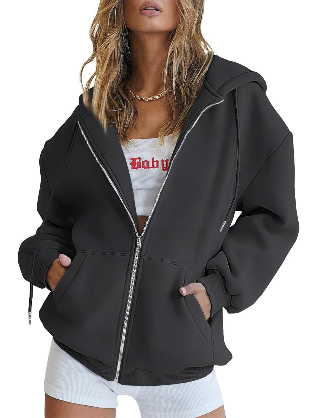 Damen Zip-Hoodie mit Kapuze – Bequeme Freizeit Sweatjacke
