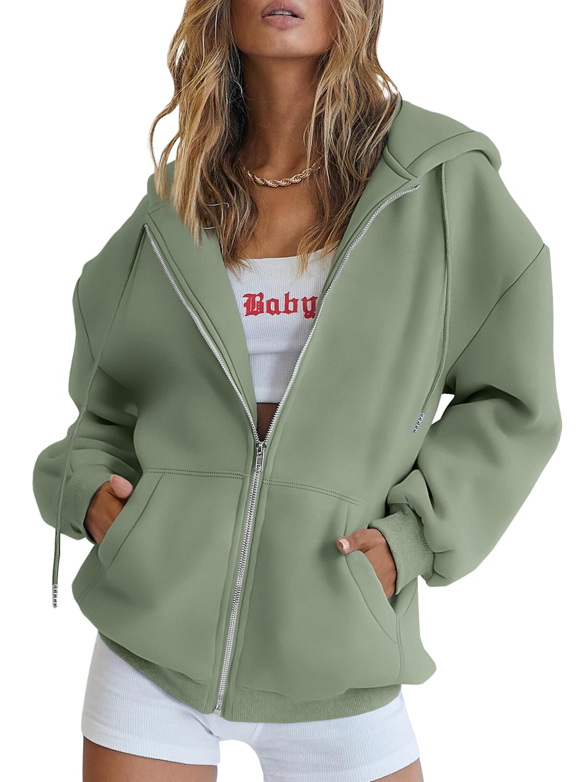 Damen Zip-Hoodie mit Kapuze – Bequeme Freizeit Sweatjacke