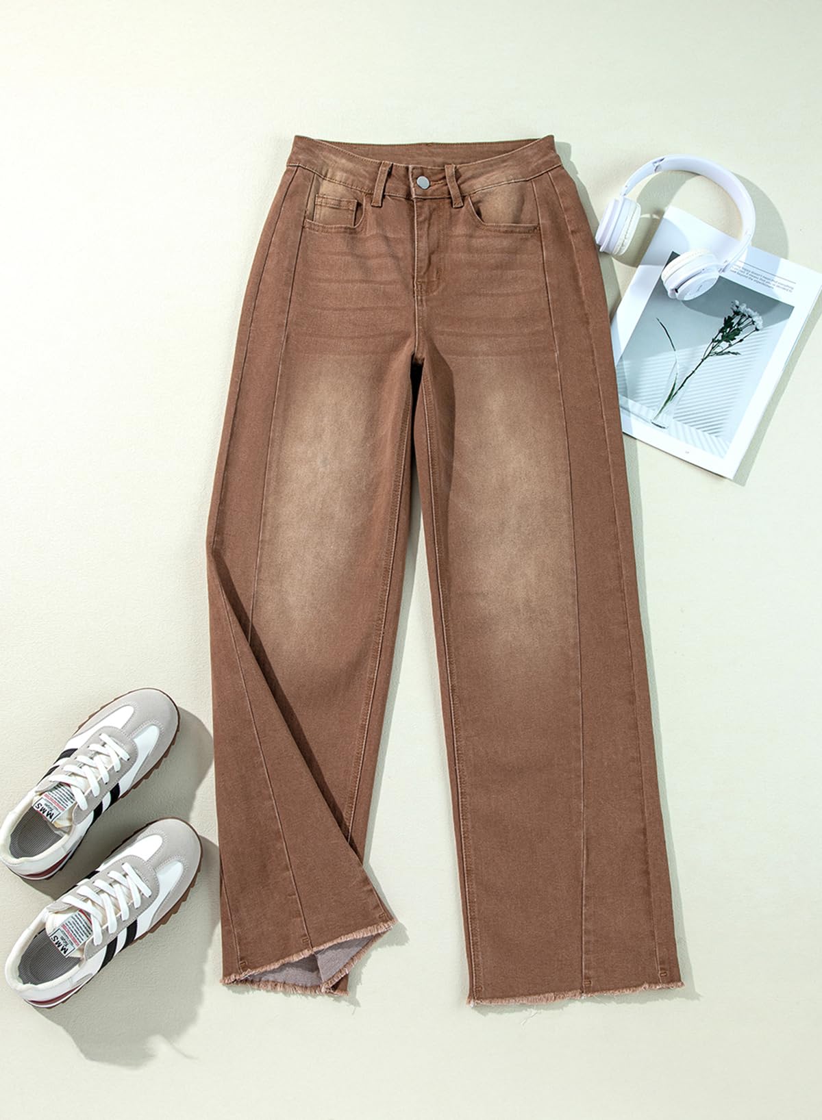 Damen Wide-Leg Jeans – Locker geschnittene High-Waist Jeans