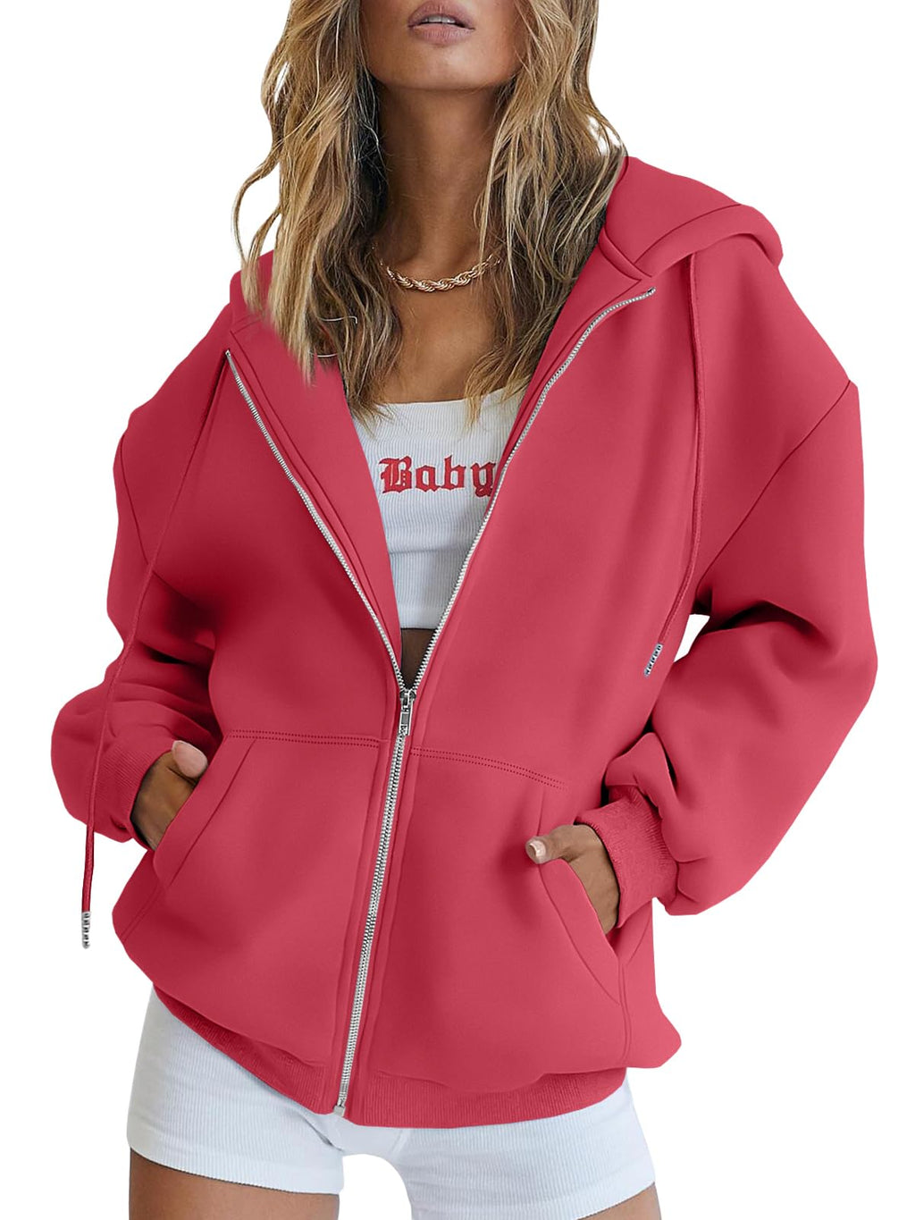 Damen Zip-Hoodie mit Kapuze – Bequeme Freizeit Sweatjacke