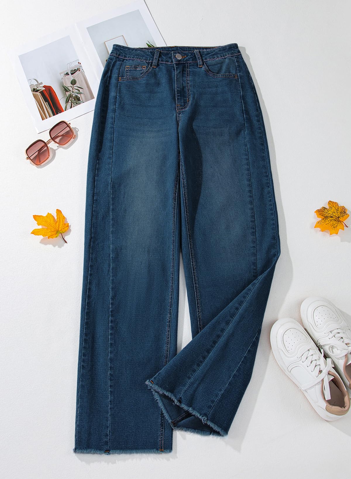 Damen Wide-Leg Jeans – Locker geschnittene High-Waist Jeans