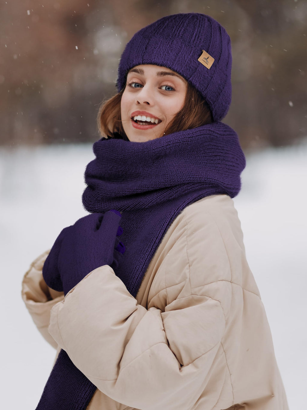 Winter Set für Damen – Mütze, Schal & Touchscreen-Handschuhe