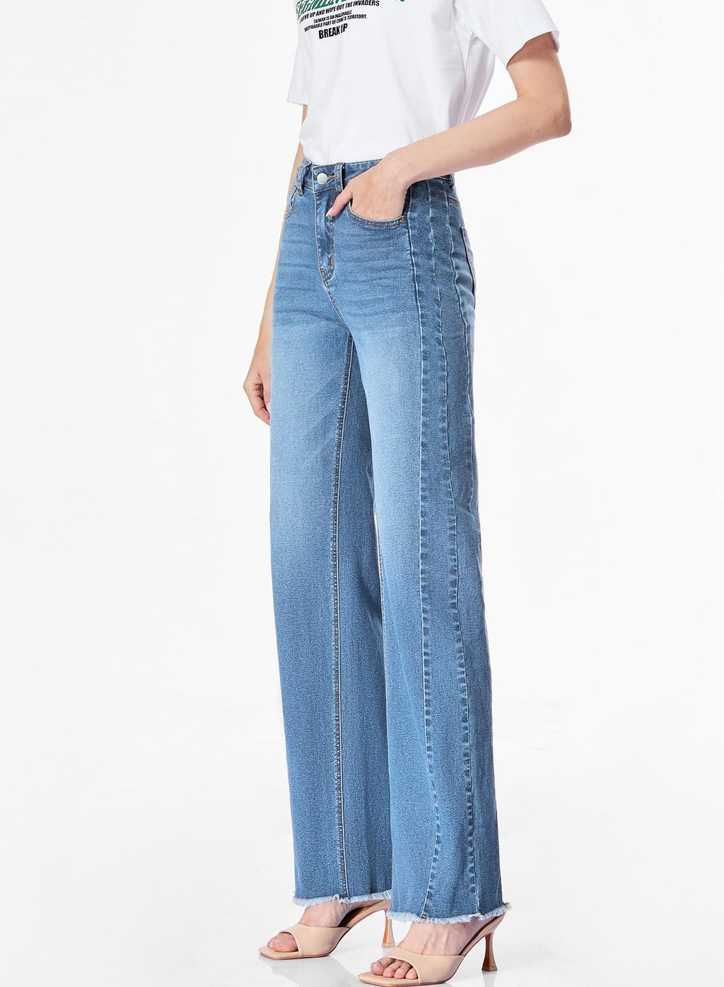 Damen Wide-Leg Jeans – Locker geschnittene High-Waist Jeans