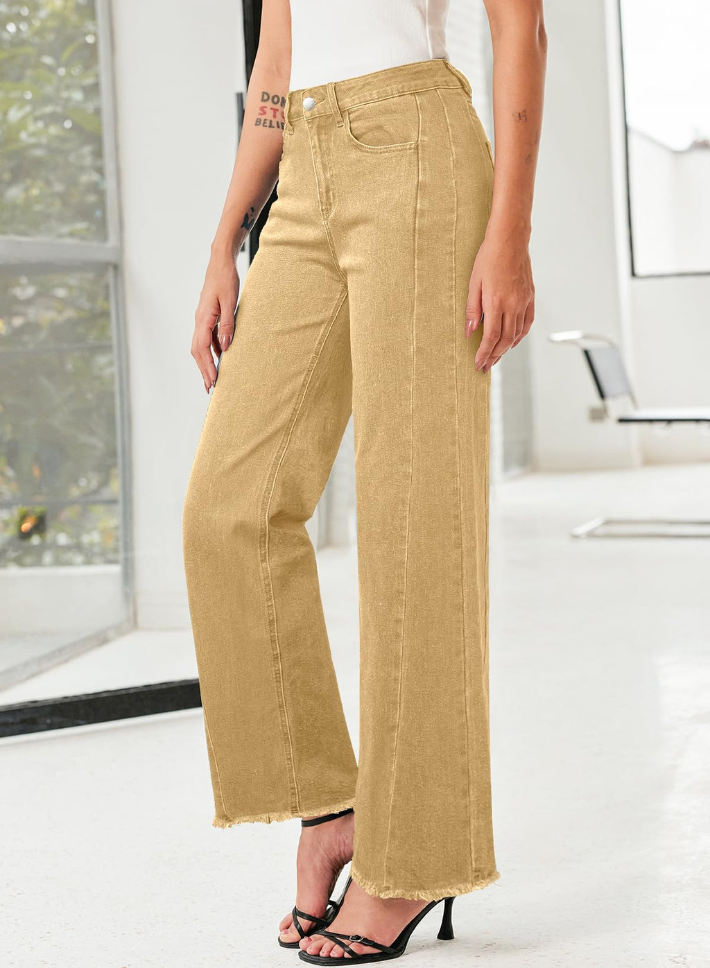 Damen Wide-Leg Jeans – Locker geschnittene High-Waist Jeans