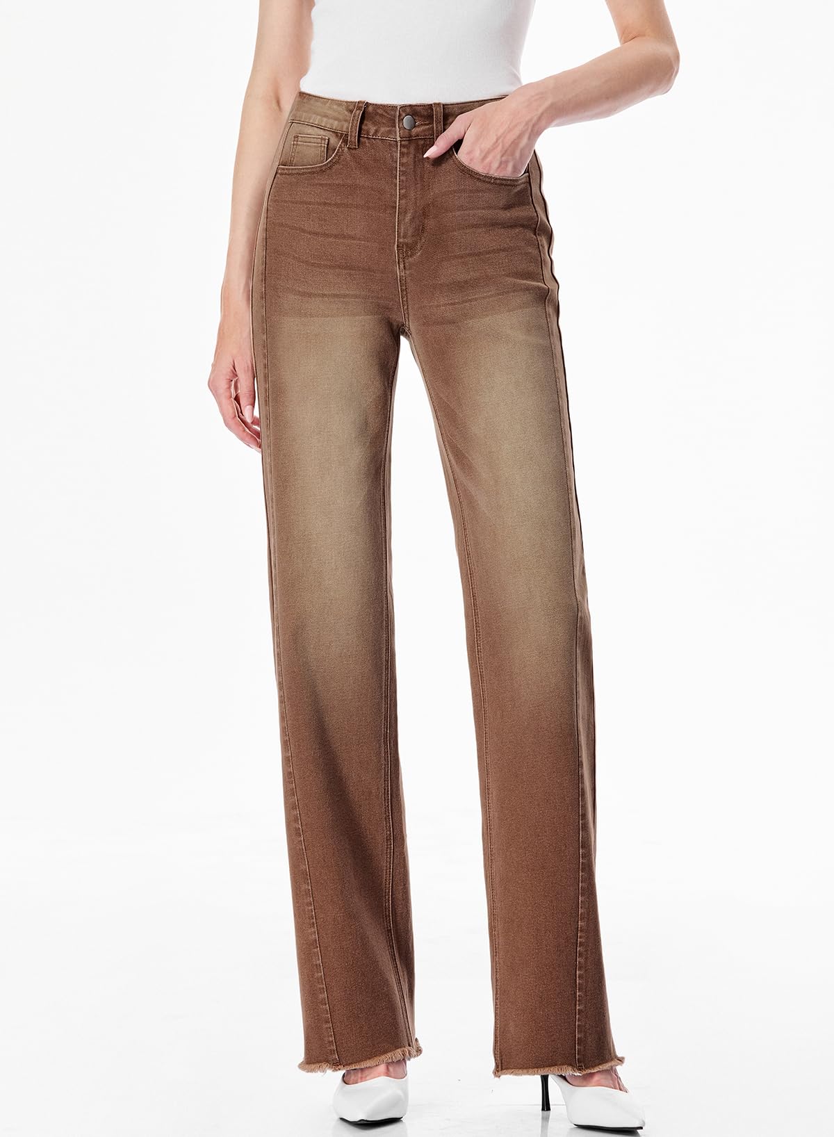 Damen Wide-Leg Jeans – Locker geschnittene High-Waist Jeans