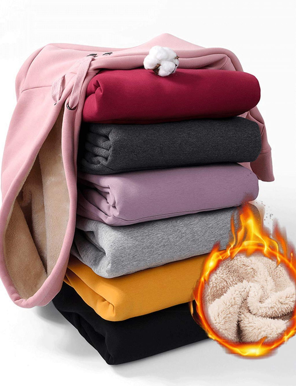 Damen Winter Hoodie mit Sherpa-Futter – Warmer Kapuzenpullover