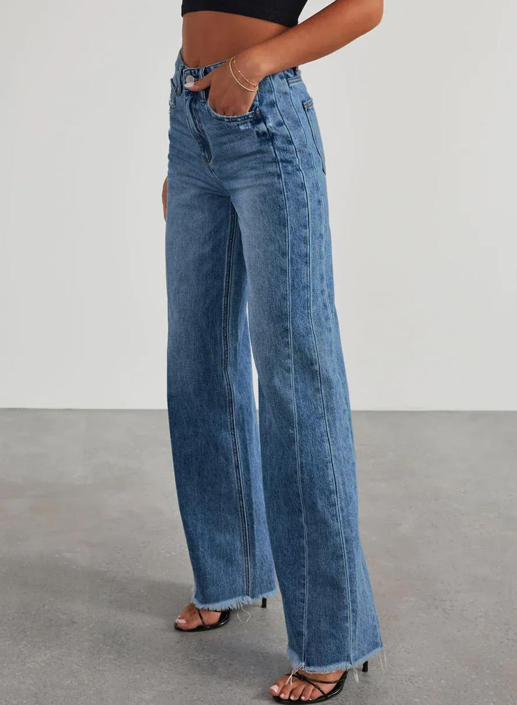 Damen Wide-Leg Jeans – Locker geschnittene High-Waist Jeans