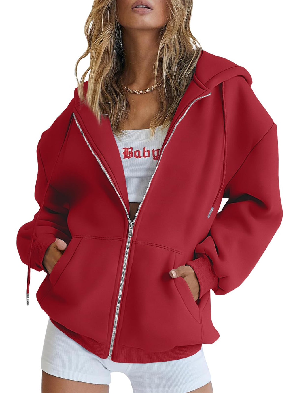 Damen Zip-Hoodie mit Kapuze – Bequeme Freizeit Sweatjacke