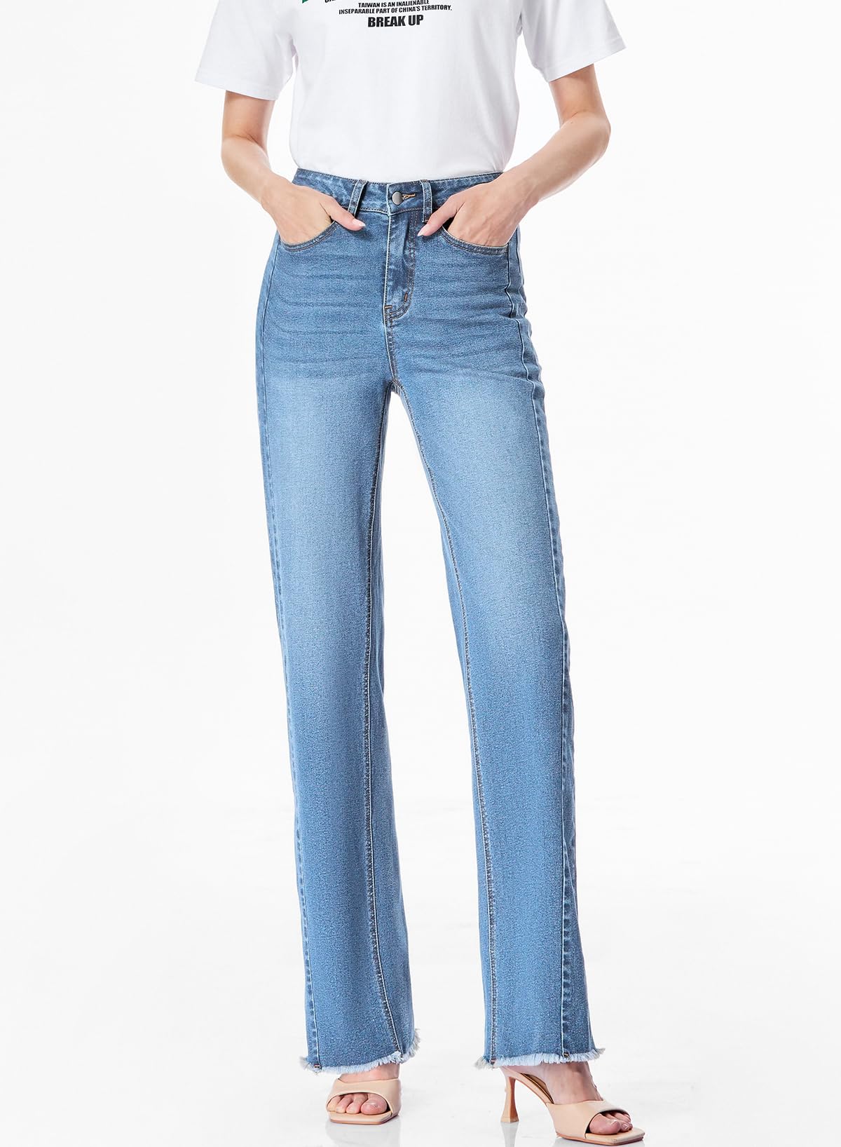 Damen Wide-Leg Jeans – Locker geschnittene High-Waist Jeans