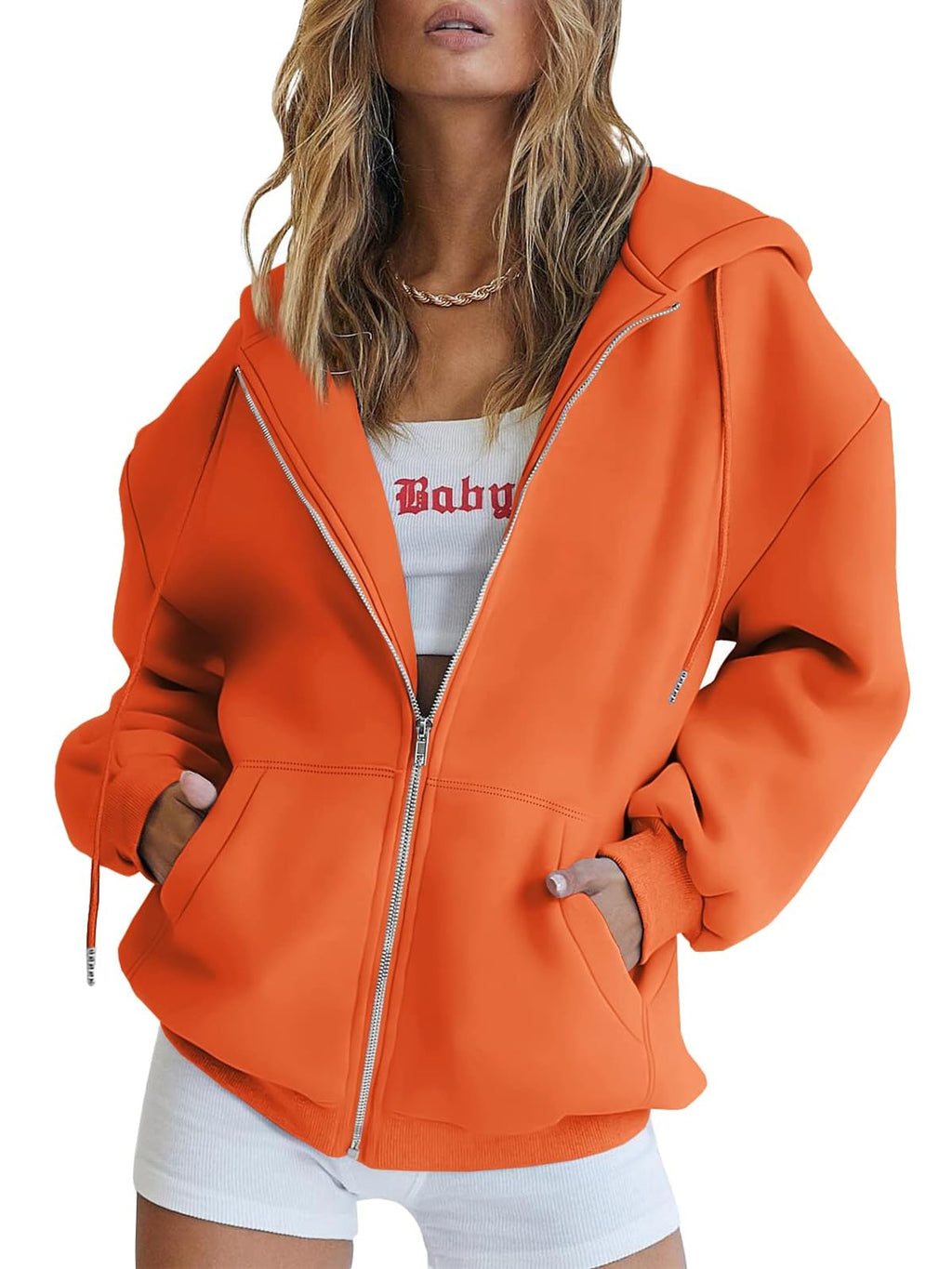 Damen Zip-Hoodie mit Kapuze – Bequeme Freizeit Sweatjacke