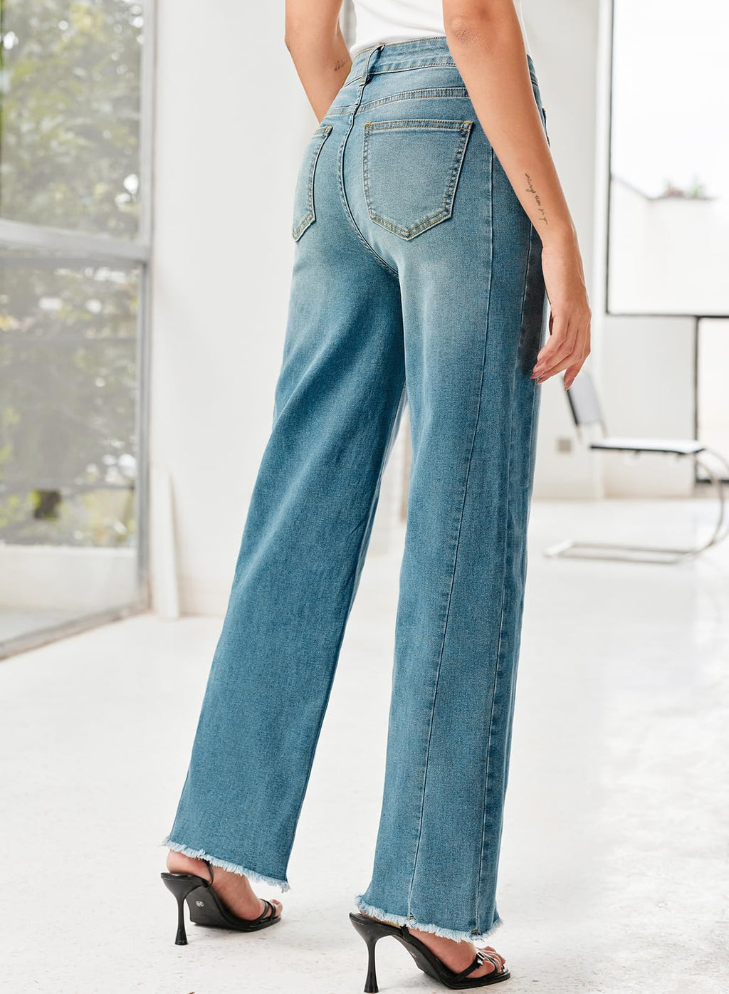Damen Wide-Leg Jeans – Locker geschnittene High-Waist Jeans
