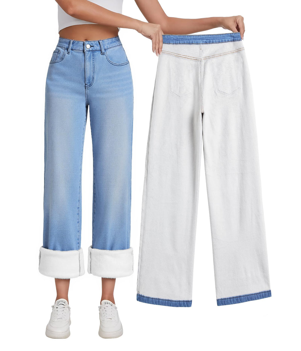 Damen Wide-Leg Jeans – Lässige High-Waist Denim Hose